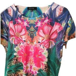 Top B.L.E.U. Top -‎ Flowery Sequin Blouse, Size L